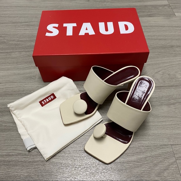 SOLD Staud Luna Cream Leather Sandals size 7.5 - Picture 10 of 16